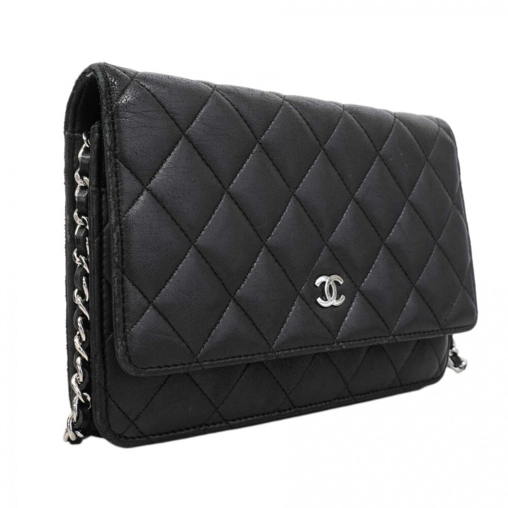 CHANEL Authentic Black Lambskin Leather Wallet - Picture 2 of 13
